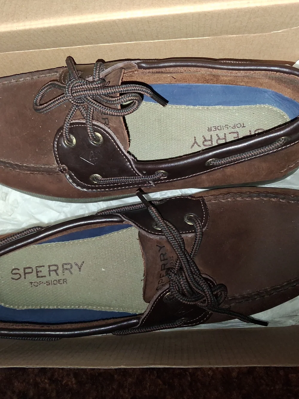 Sperry Men's Dark Brown Suede & Leather Two-Tone Boat Shoes